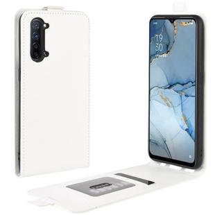 For Oppo Reno3 5G R64 Texture Single Vertical Flip Leather Protective Case with Card Slots & Photo Frame(White)