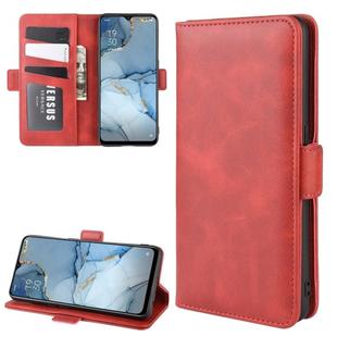 For Oppo Reno3 5G Dual-side Magnetic Buckle Horizontal Flip Leather Case with Holder & Card Slots & Wallet(Red)