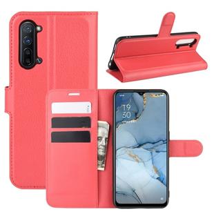 For Oppo Reno3 5G Litchi Texture Horizontal Flip Protective Case with Holder & Card Slots & Wallet(Red)