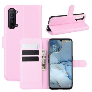 For Oppo Reno3 5G Litchi Texture Horizontal Flip Protective Case with Holder & Card Slots & Wallet(Pink)