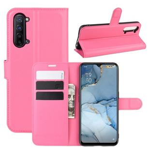 For Oppo Reno3 5G Litchi Texture Horizontal Flip Protective Case with Holder & Card Slots & Wallet(Rose Red)