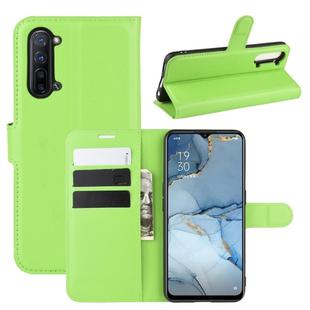 For Oppo Reno3 5G Litchi Texture Horizontal Flip Protective Case with Holder & Card Slots & Wallet(Green)