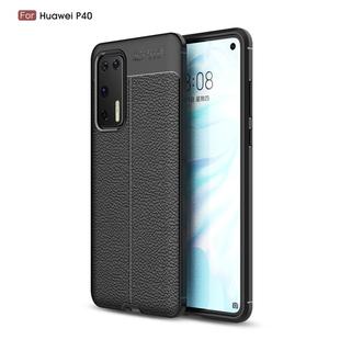 For Huawei P40 Litchi Texture TPU Shockproof Case(Black)