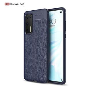 For Huawei P40 Litchi Texture TPU Shockproof Case(Navy Blue)