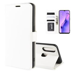 For Oppo A8 R64 Texture Single Horizontal Flip Protective Case with Holder & Card Slots & Wallet& Photo Frame(White)