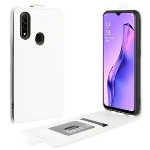 For Oppo A8 R64 Texture Single Vertical Flip Leather Protective Case with Card Slots & Photo Frame(White)