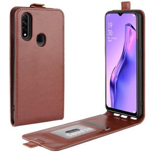 For Oppo A8 R64 Texture Single Vertical Flip Leather Protective Case with Card Slots & Photo Frame(Brown)