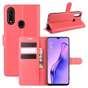 For Oppo A8 Litchi Texture Horizontal Flip Protective Case with Holder & Card Slots & Wallet(Red)