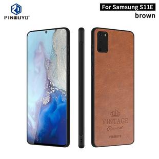 For Galaxy S20 PINWUYO Pin Rui Series Classical Leather, PC + TPU + PU Leather Waterproof And Anti-fall All-inclusive Protective Shell(Brown)
