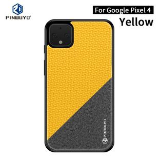For Google Pixel4 PINWUYO Rong Series  Shockproof PC + TPU+ Chemical Fiber Cloth Protective Cover(Yellow)