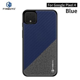 For Google Pixel4 PINWUYO Rong Series  Shockproof PC + TPU+ Chemical Fiber Cloth Protective Cover(Blue)