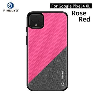 For Google Pixel4 XL PINWUYO Rong Series  Shockproof PC + TPU+ Chemical Fiber Cloth Protective Cover(Red)