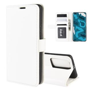 For Huawei P40 Pro R64 Texture Single Horizontal Flip Protective Case with Holder & Card Slots & Wallet& Photo Frame(White)