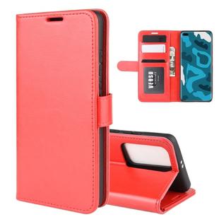 For Huawei P40 Pro R64 Texture Single Horizontal Flip Protective Case with Holder & Card Slots & Wallet& Photo Frame(Red)