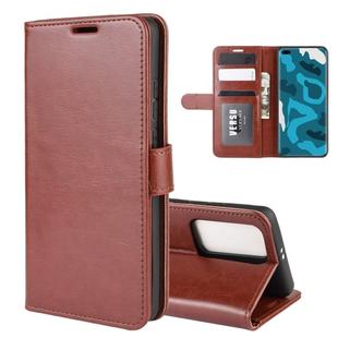 For Huawei P40 Pro R64 Texture Single Horizontal Flip Protective Case with Holder & Card Slots & Wallet& Photo Frame(Brown)