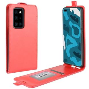 For Huawei P40 Pro R64 Texture Single Vertical Flip Leather Protective Case with Card Slots & Photo Frame(Red)