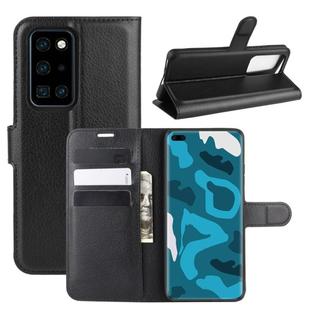 For Huawei P40 Pro Litchi Texture Horizontal Flip Protective Case with Holder & Card Slots & Wallet(Black)