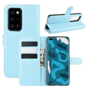 For Huawei P40 Pro Litchi Texture Horizontal Flip Protective Case with Holder & Card Slots & Wallet(Blue)
