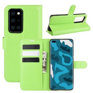 For Huawei P40 Pro Litchi Texture Horizontal Flip Protective Case with Holder & Card Slots & Wallet(Green)