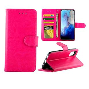 For Galaxy S20 Crazy Horse Texture Leather Horizontal Flip Protective Case with Holder & Card Slots & Wallet & Photo Frame(Magenta)
