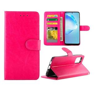 For  Galaxy S20+ Crazy Horse Texture Leather Horizontal Flip Protective Case with Holder & Card Slots & Wallet & Photo Frame(Magenta)