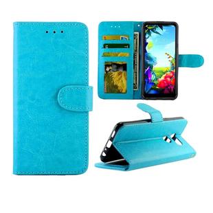 For LG K40S Crazy Horse Texture Leather Horizontal Flip Protective Case with Holder & Card Slots & Wallet & Photo Frame(Baby Blue)