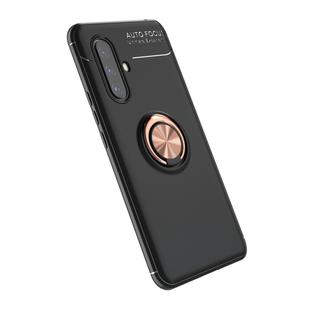 For Vivo X30 Metal Ring Holder 360 Degree Rotating TPU Case(Black+Rose Gold)