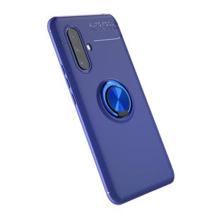 For Vivo X30 Metal Ring Holder 360 Degree Rotating TPU Case(Blue+Blue)