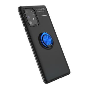 For Galaxy A91 Metal Ring Holder 360 Degree Rotating TPU Case(Black+Blue)