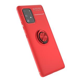 For Galaxy A91 Metal Ring Holder 360 Degree Rotating TPU Case(Red+Red)