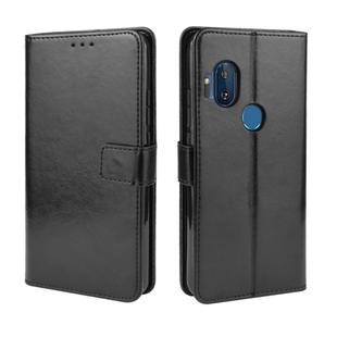 For Motorola One Hyper  Retro Crazy Horse Texture Horizontal Flip Leather Case with Holder & Card Slots & Photo Frame(Black)