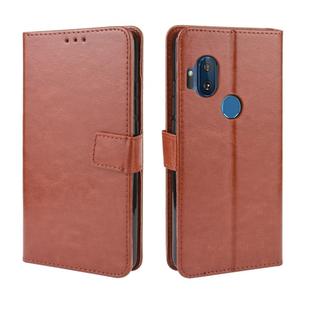 For Motorola One Hyper  Retro Crazy Horse Texture Horizontal Flip Leather Case with Holder & Card Slots & Photo Frame(Brown)