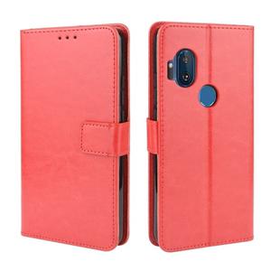 For Motorola One Hyper  Retro Crazy Horse Texture Horizontal Flip Leather Case with Holder & Card Slots & Photo Frame(Red)