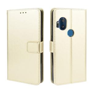 For Motorola One Hyper  Retro Crazy Horse Texture Horizontal Flip Leather Case with Holder & Card Slots & Photo Frame(Gold)