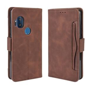 For Motorola One Hyper  Wallet Style Skin Feel Calf Pattern Leather Case with Separate Card Slots & Holder & Wallet & Photo Frame(Brown)