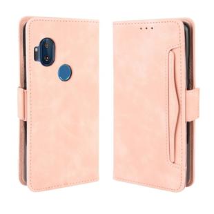 For Motorola One Hyper  Wallet Style Skin Feel Calf Pattern Leather Case with Separate Card Slots & Holder & Wallet & Photo Frame(Pink)