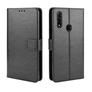 For Oppo A8 Retro Crazy Horse Texture Horizontal Flip Leather Case with Holder & Card Slots & Photo Frame(Black)