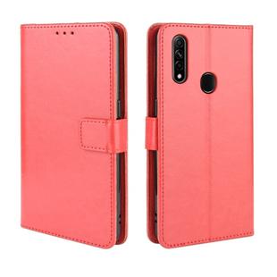 For Oppo A8 Retro Crazy Horse Texture Horizontal Flip Leather Case with Holder & Card Slots & Photo Frame(Red)