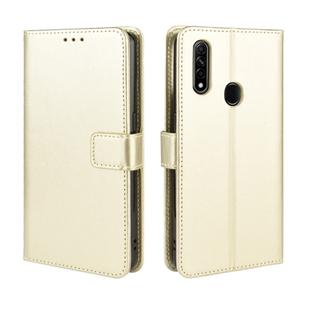 For Oppo A8 Retro Crazy Horse Texture Horizontal Flip Leather Case with Holder & Card Slots & Photo Frame(Gold)