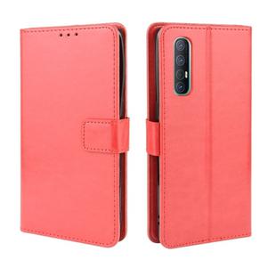 For OPPO Reno 3 Pro Crazy Horse Texture Horizontal Flip Leather Case with Holder & Card Slots & Photo Frame(Red)