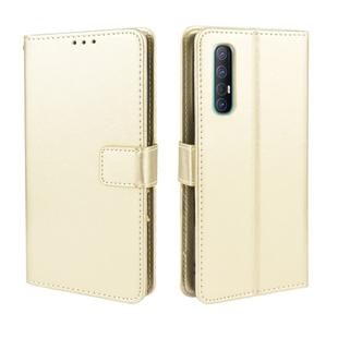 For OPPO Reno 3 Pro Crazy Horse Texture Horizontal Flip Leather Case with Holder & Card Slots & Photo Frame(Gold)