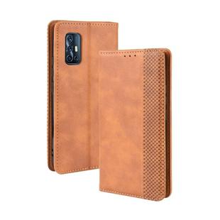 For vivo V17 (India) Magnetic Buckle Retro Crazy Horse Texture Horizontal Flip Leather Case with Holder & Card Slots & Photo Frame(Brown)