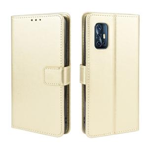 For vivo V17 (India) Retro Crazy Horse Texture Horizontal Flip Leather Case with Holder & Card Slots & Photo Frame(Gold)