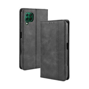 For Huawei P40 Lite / Nova 6 SE Magnetic Buckle Retro Crazy Horse Texture Horizontal Flip Leather Case with Holder & Card Slots & Photo Frame(Black)