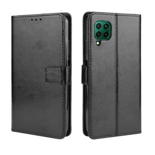 For Huawei P40 Lite / Nova 6 SE Retro Crazy Horse Texture Horizontal Flip Leather Case with Holder & Card Slots & Photo Frame(Black)