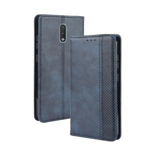 For Nokia 2.3 Magnetic Buckle Retro Crazy Horse Texture Horizontal Flip Leather Case with Holder & Card Slots & Photo Frame(Blue)