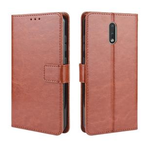 For Nokia 2.3 Retro Crazy Horse Texture Horizontal Flip Leather Case with Holder & Card Slots & Photo Frame(Brown)