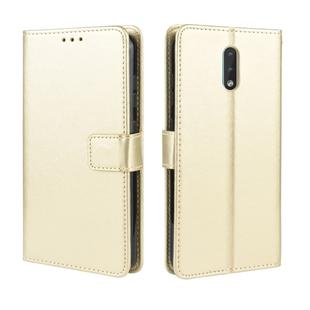 For Nokia 2.3 Retro Crazy Horse Texture Horizontal Flip Leather Case with Holder & Card Slots & Photo Frame(Gold)