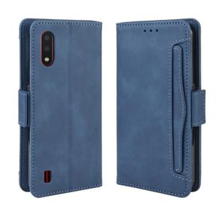 For Galaxy A01 Wallet Style Skin Feel Calf Pattern Leather Case with Separate Card Slots & Holder & Wallet & Photo Frame(Blue)