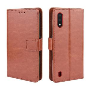For Galaxy A01 Retro Crazy Horse Texture Horizontal Flip Leather Case with Holder & Card Slots & Photo Frame(Brown)